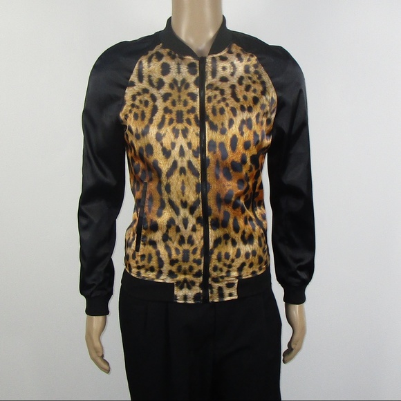 mens leopard bomber jacket